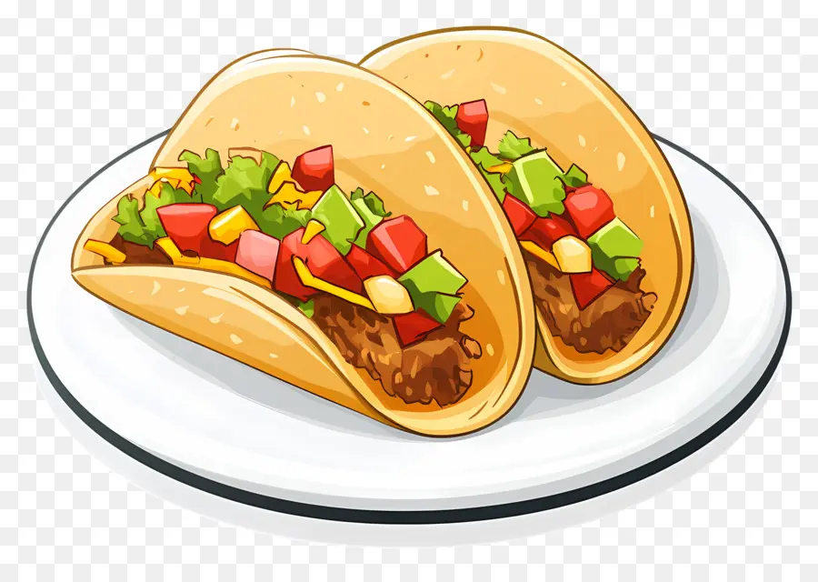 Tacos No Prato，Tacos PNG