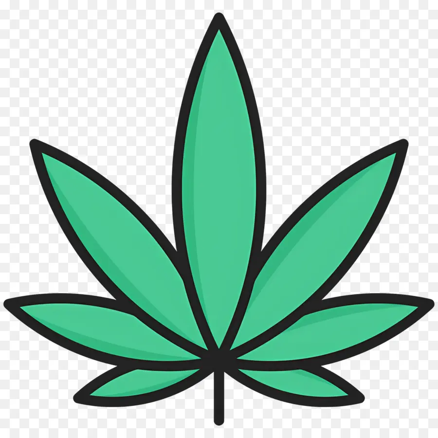 Folha De Cannabis，Verde PNG