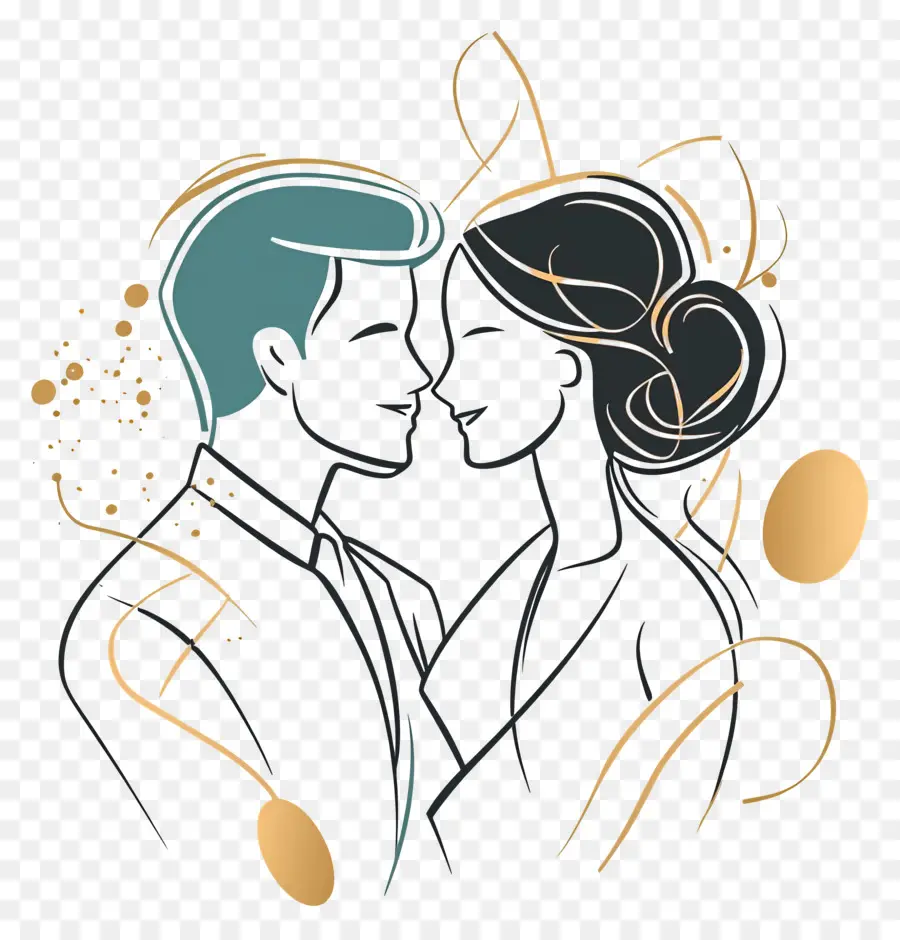 Linha De Casamento，Casal PNG