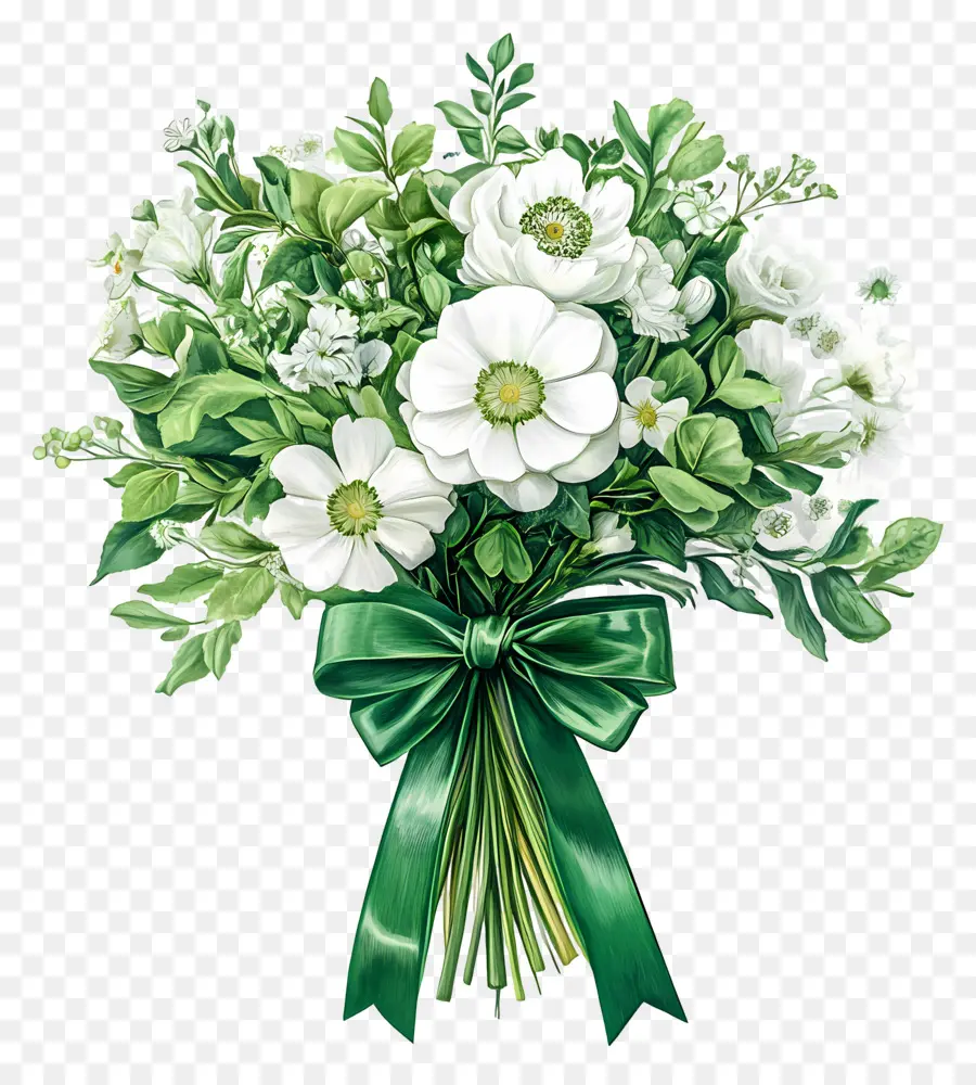 Flores De Aniversário，Buquê De Flores Brancas PNG