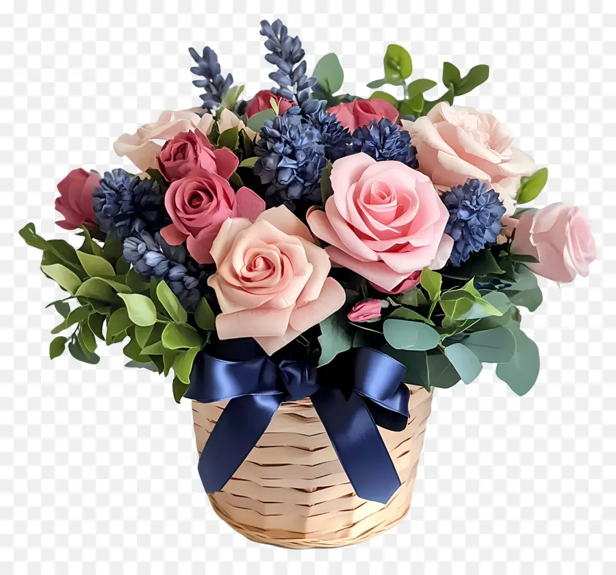 Cesta De Flores De Aniversário，Cesta De Flores PNG