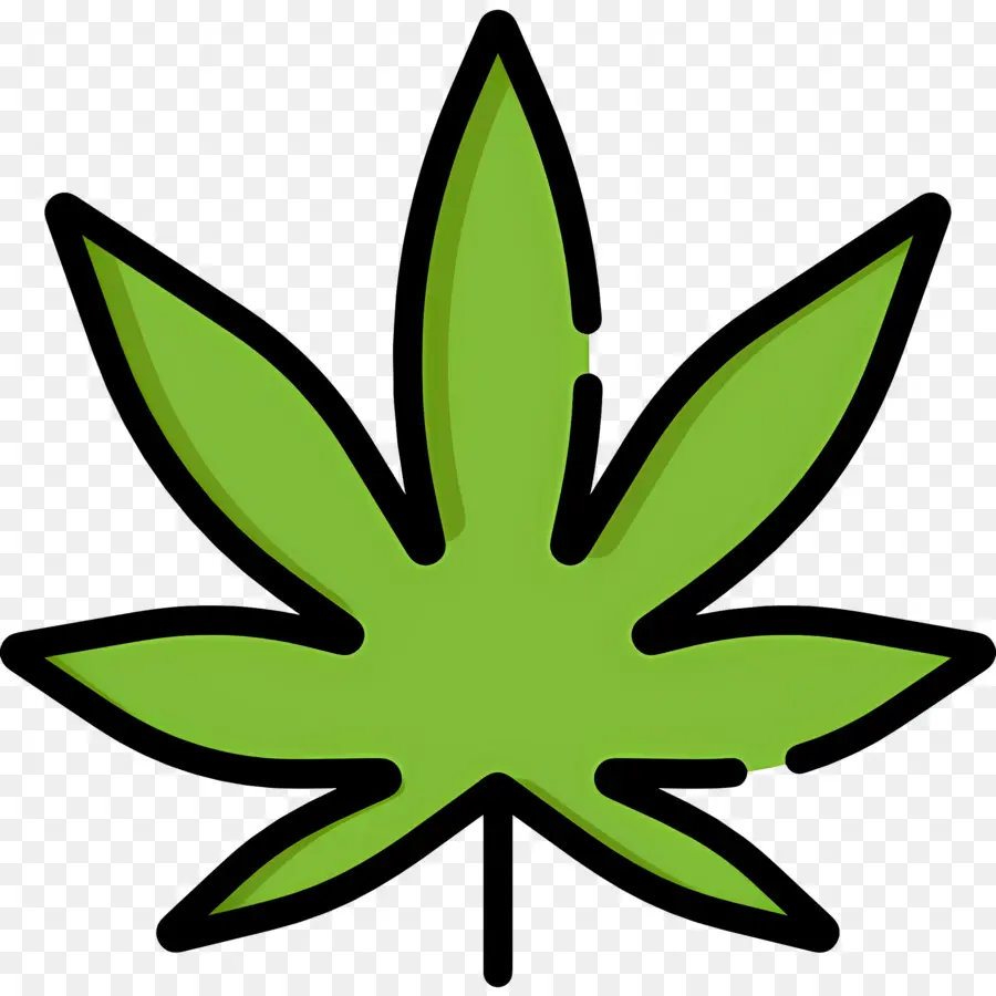 Folha De Cannabis，Verde PNG