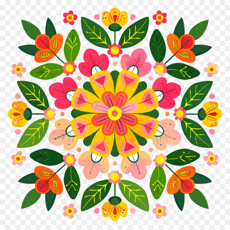 Festival Indiano De Pongal，Mandala Floral PNG