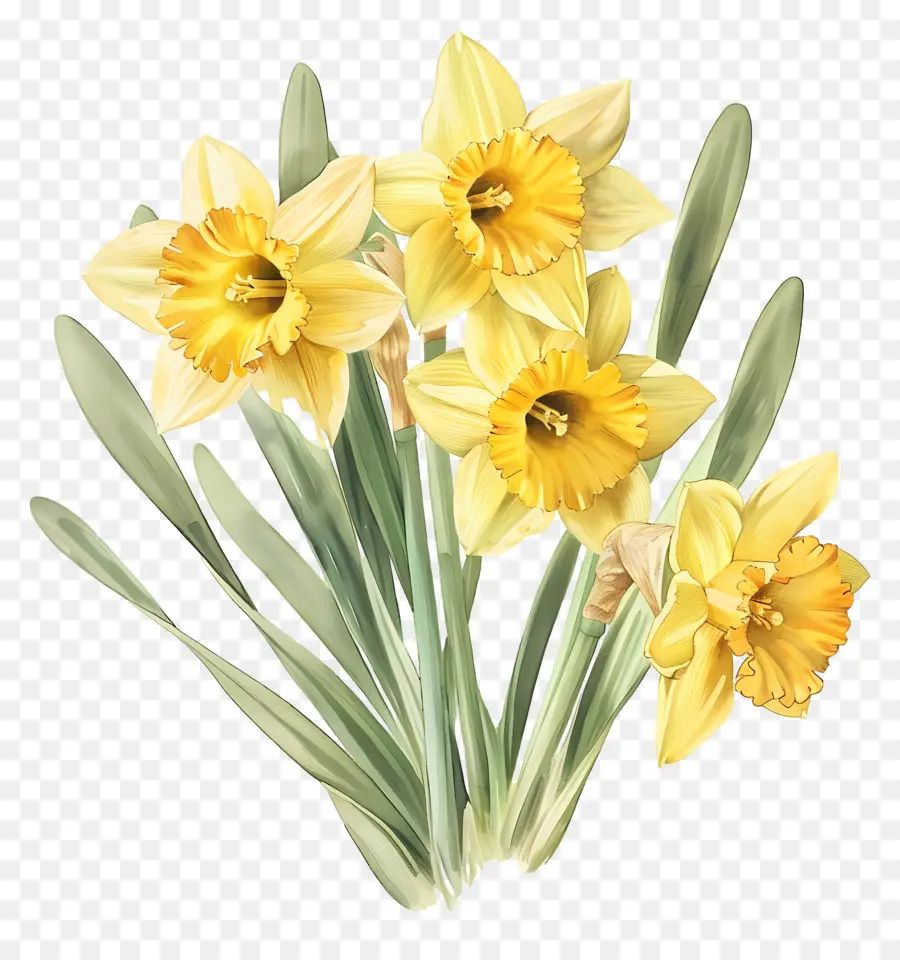 Buquê De Narciso Amarelo，Narcisos PNG