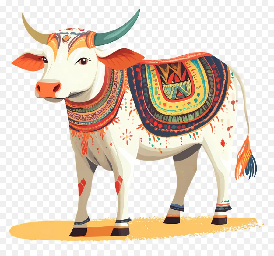 Vaca Pongal，Vaca Decorada PNG