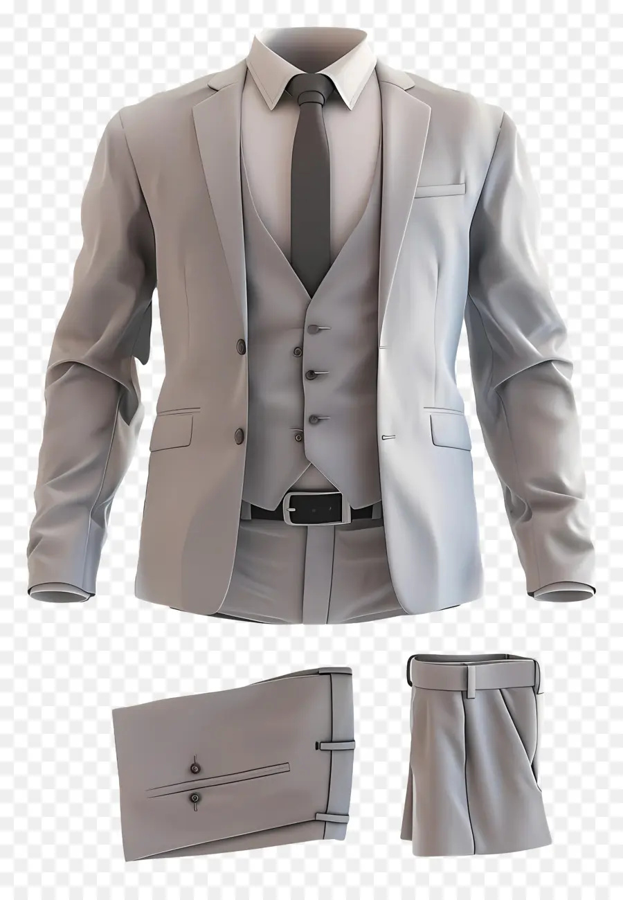 Traje Formal Para Homens，Terno Cinza PNG