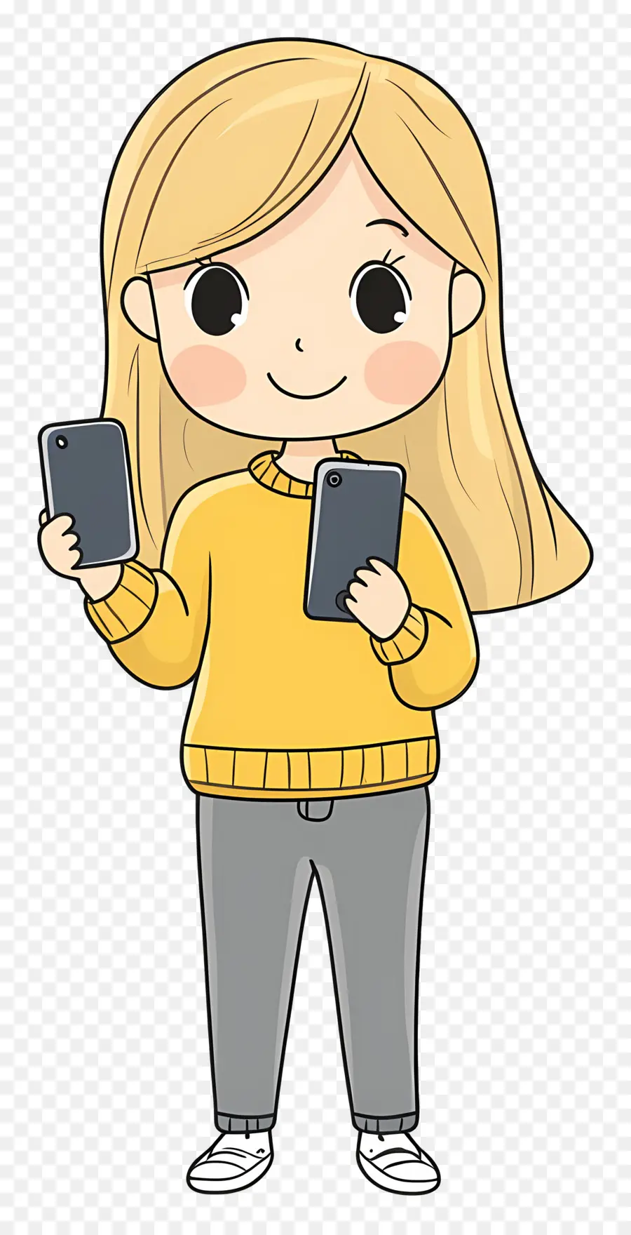 Mulher De Notificação，Garota Com Telefones PNG