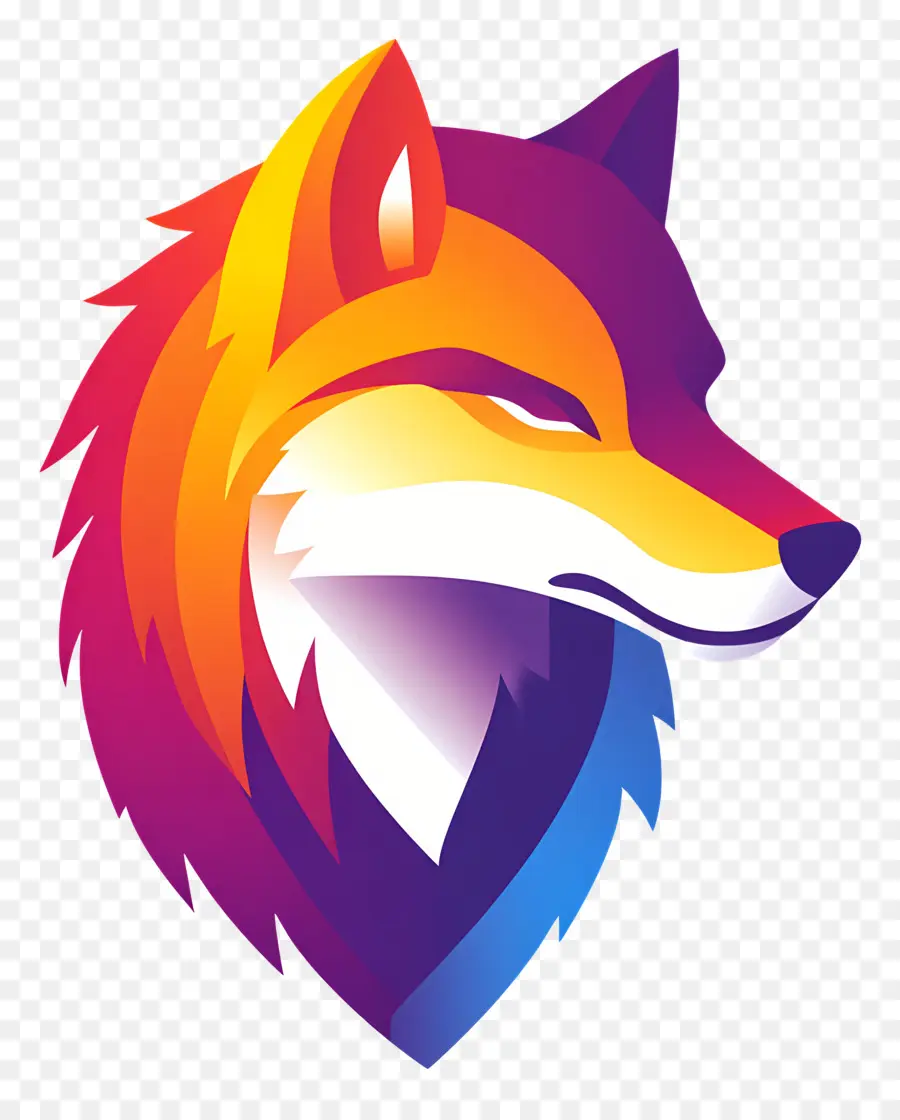 Lobo Legal，Cabeça De Lobo Colorida PNG