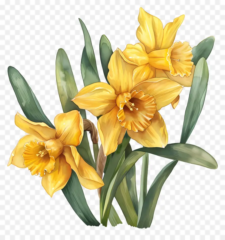 Buquê De Narciso Amarelo，Narciso PNG