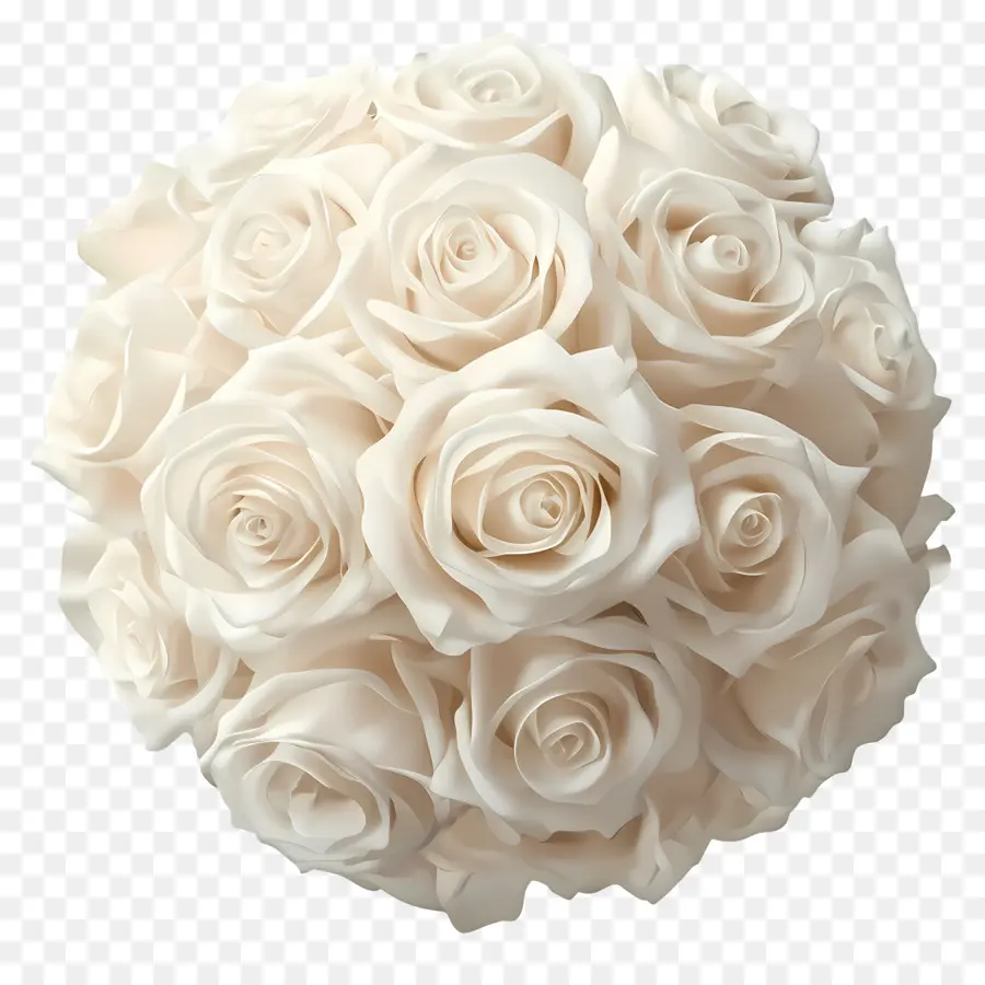 Buquê De Casamento，Rosas Brancas PNG