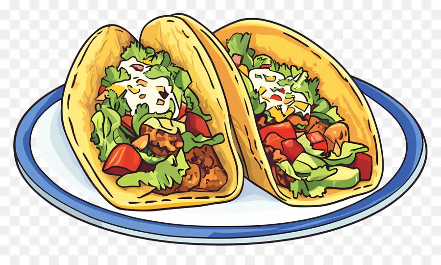 Tacos No Prato，Burrito PNG