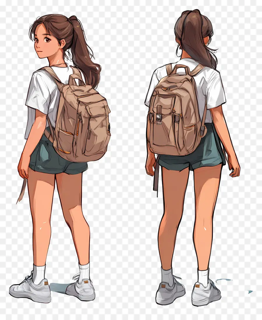 Aluna，Menina Com Mochila PNG