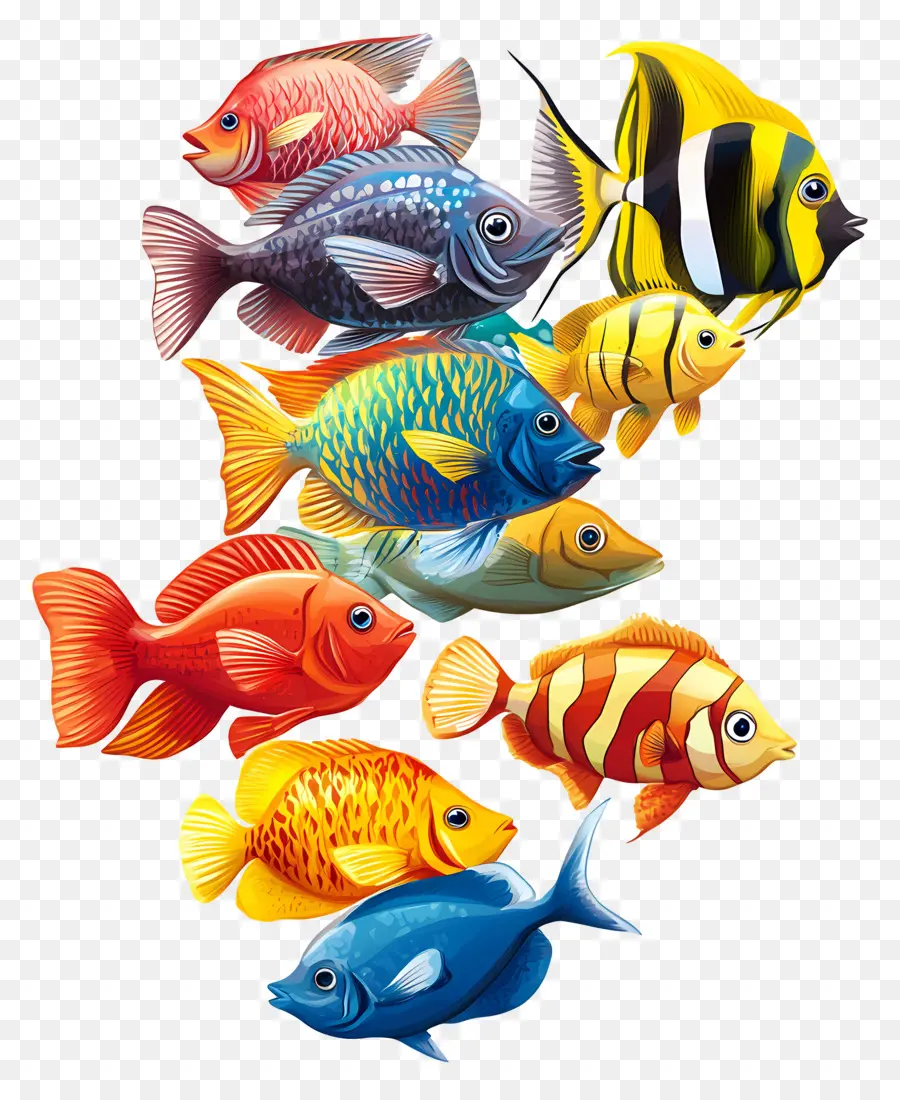 Grupo De Peixes，Peixe Colorido PNG