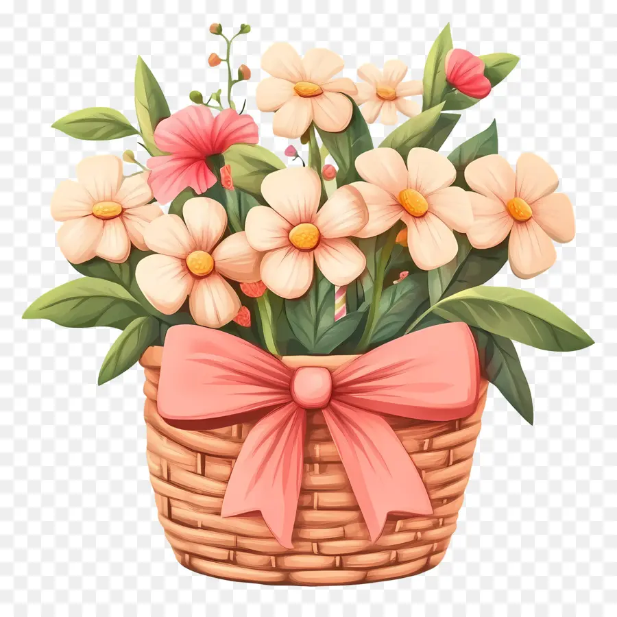 Cesta De Flores De Aniversário，Cesta De Flores PNG