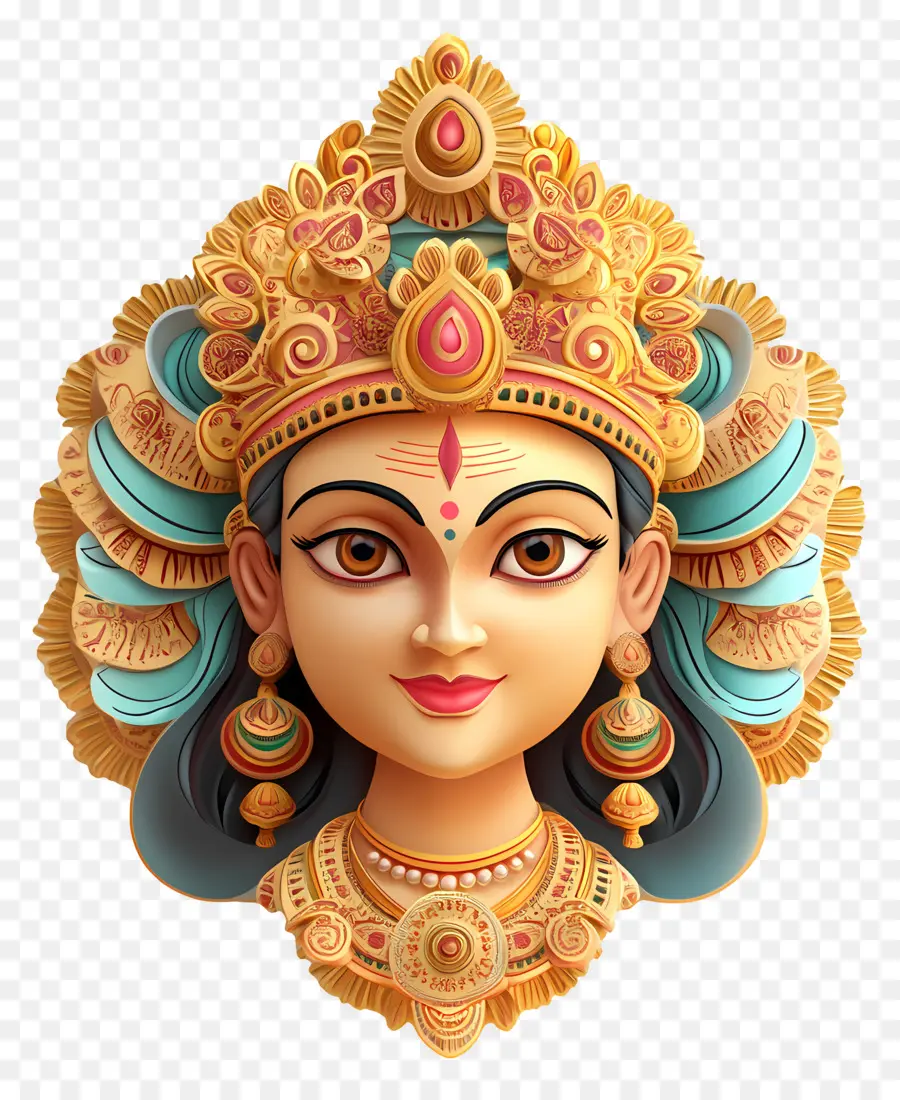 Maha Saptami，Rosto De Deusa PNG