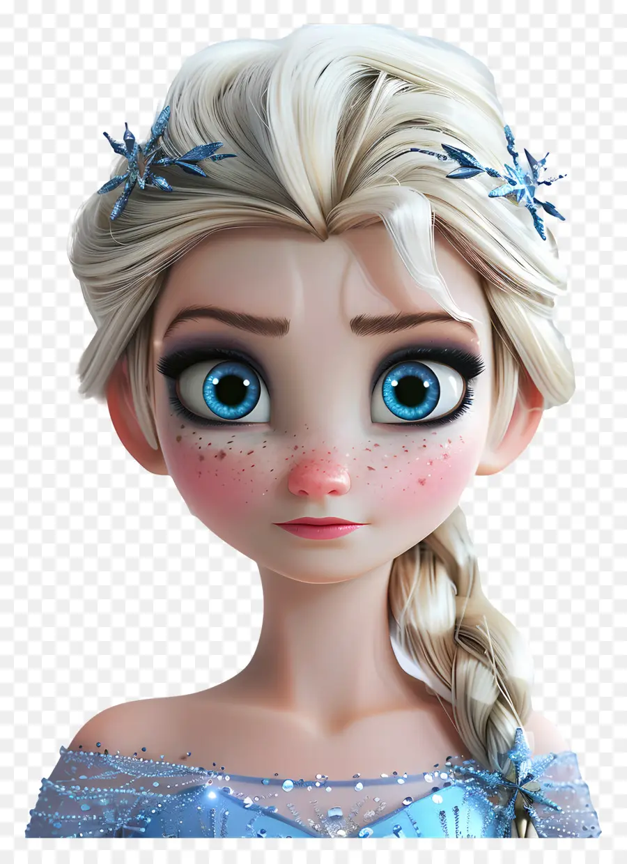 Princesa Elsa，Personagem De Trança Loira PNG