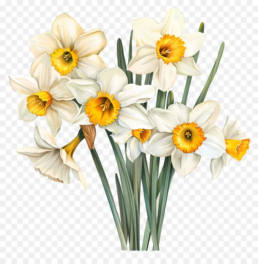 Buquê De Narciso，Narcisos PNG