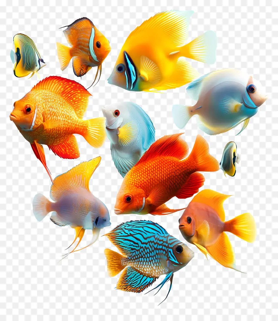 Grupo De Peixes，Peixe Colorido PNG