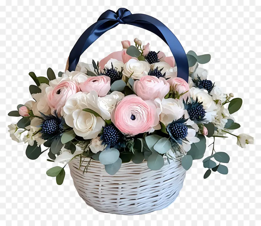 Cesta De Flores De Aniversário，Cesta De Flores PNG