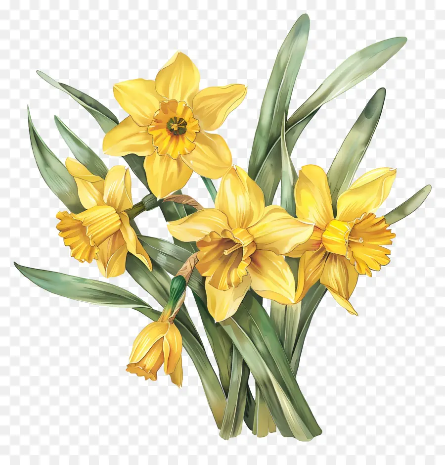 Buquê De Narciso Amarelo，Narciso PNG