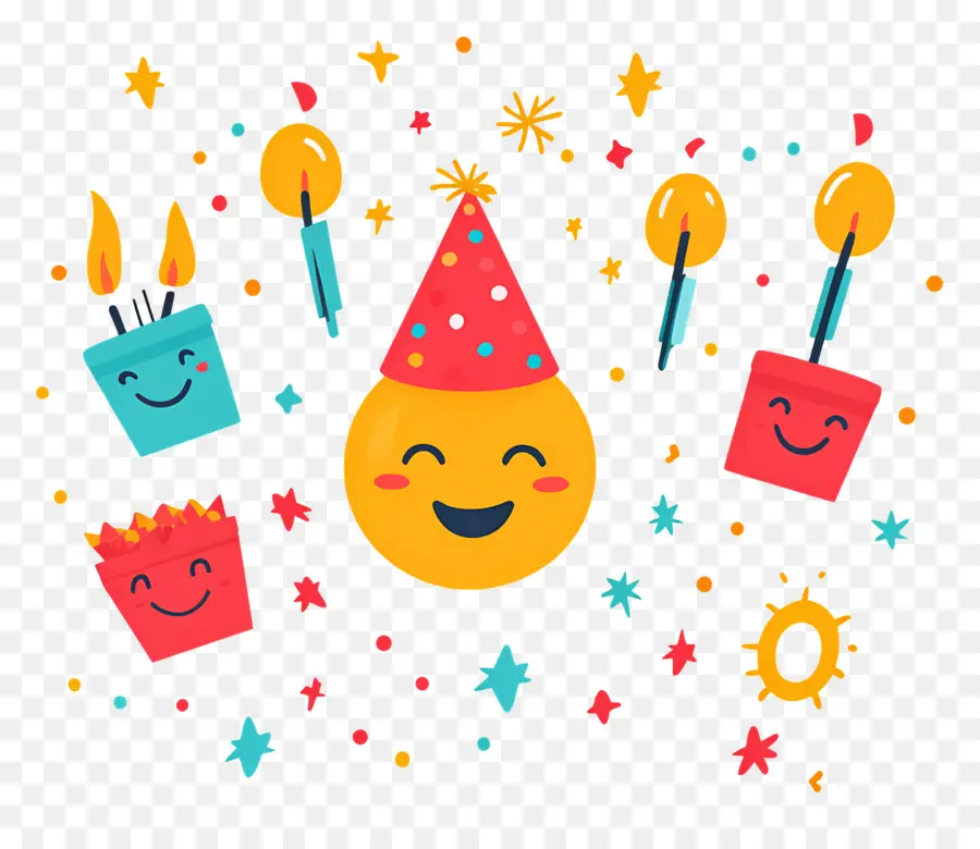 Emoji De Aniversário，Emoji De Festa PNG