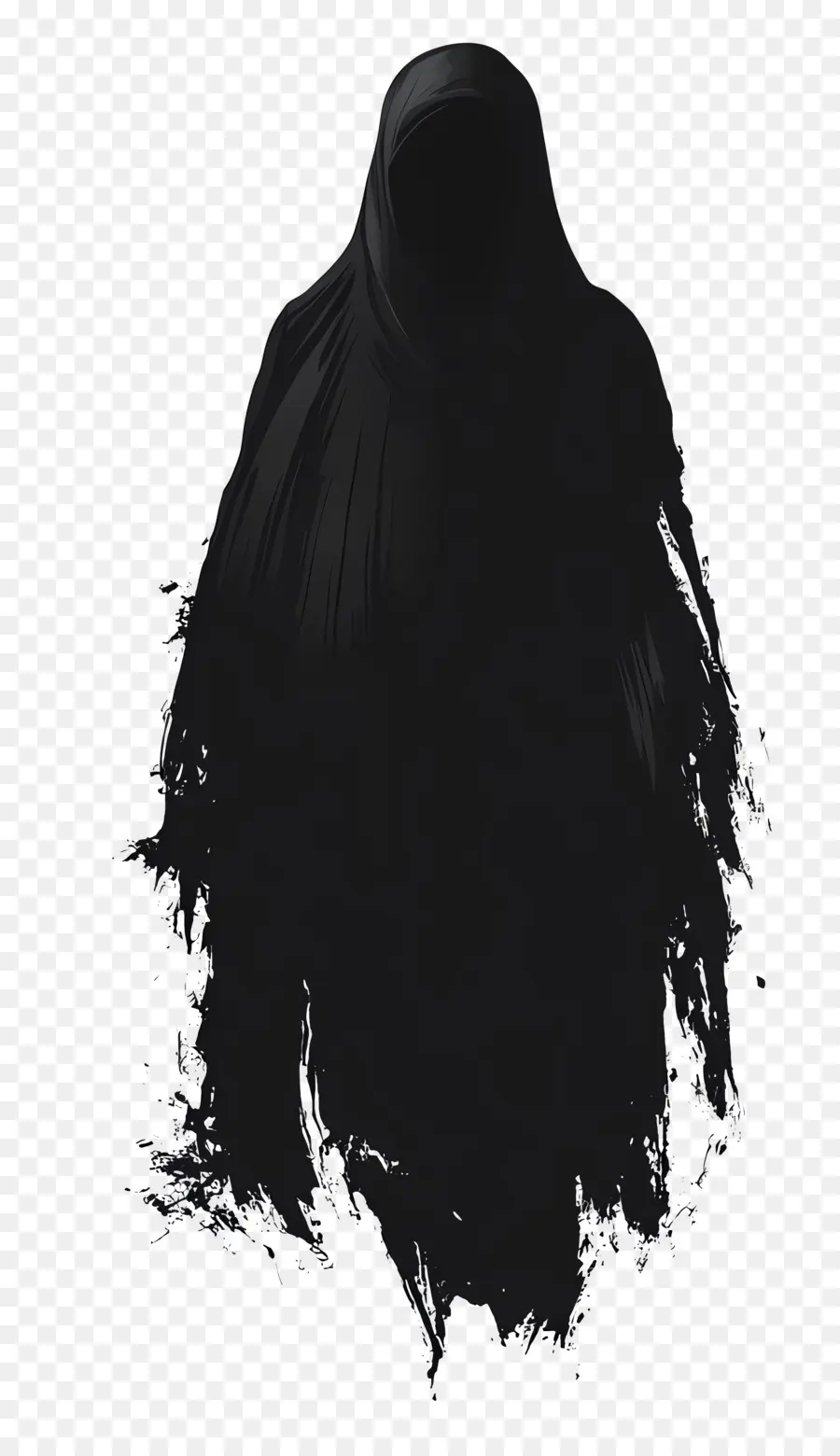 Silhueta Fantasma，Figura Com Capuz Preto PNG