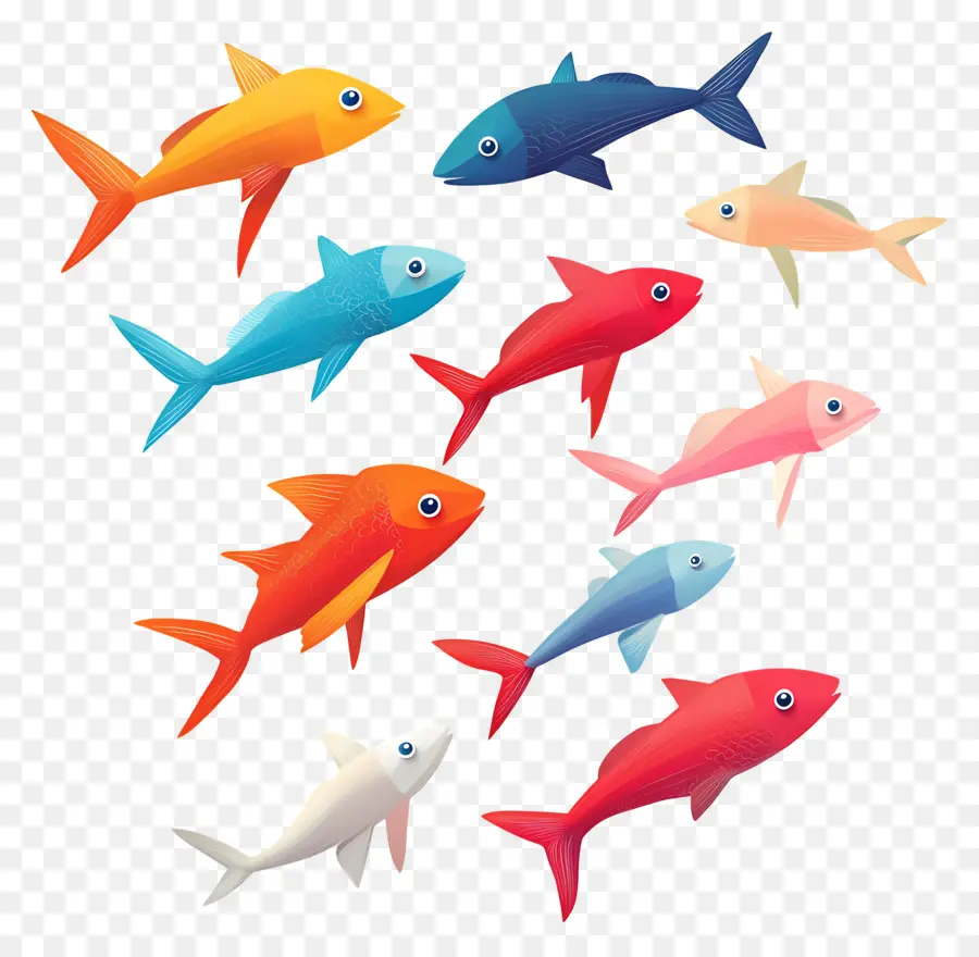 Grupo De Peixes，Peixe Colorido PNG