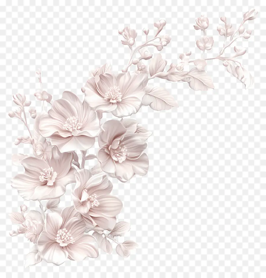 Linha De Casamento，Flores Cor De Rosa PNG