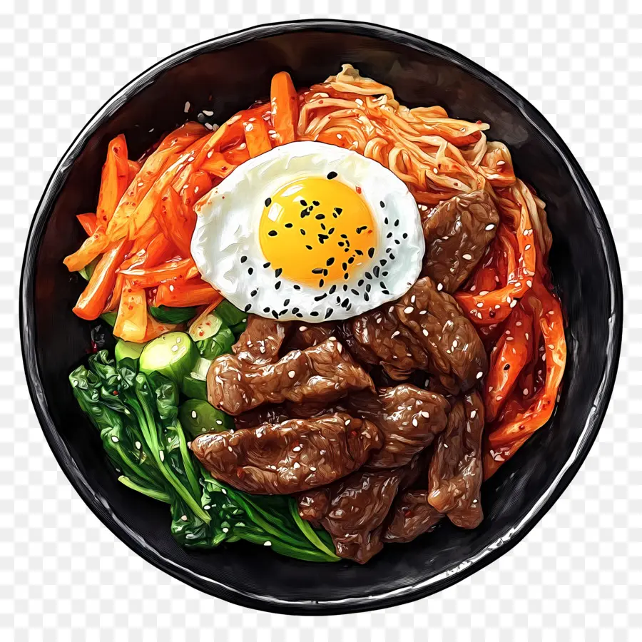 Bibimbap Coreano，Bibimbap PNG