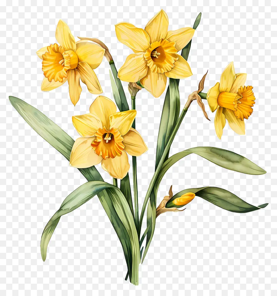 Buquê De Narciso Amarelo，Narciso PNG