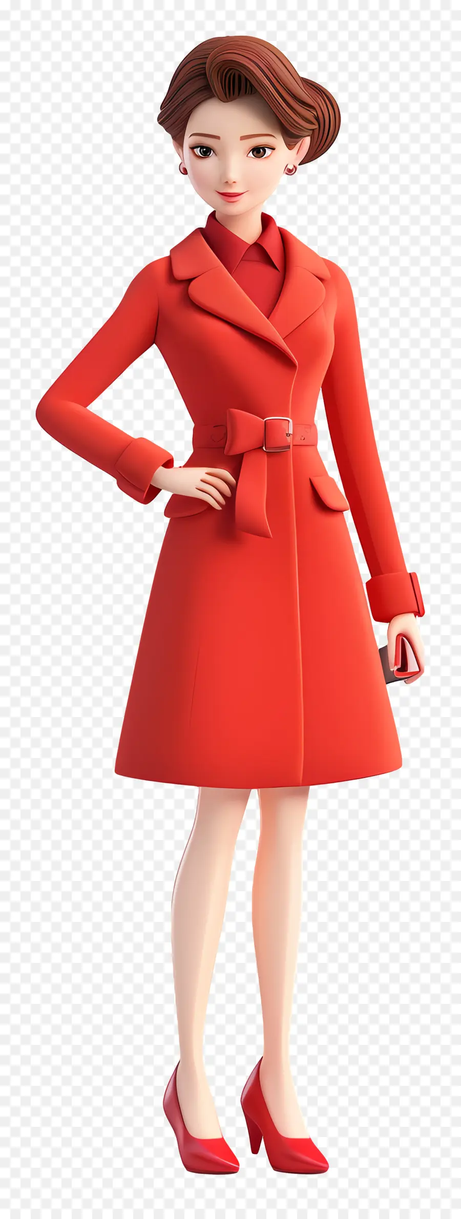 Traje Formal Feminino，Mulher De Casaco Vermelho PNG