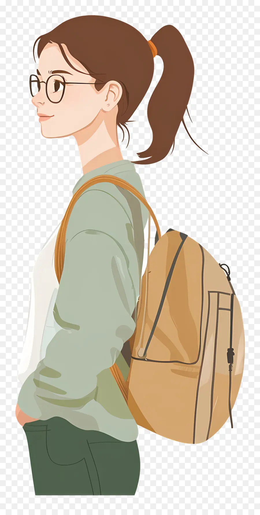 Aluna，Menina Com Mochila PNG