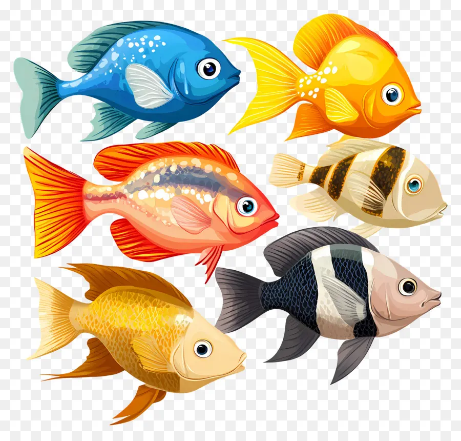 Grupo De Peixes，Peixe Colorido PNG