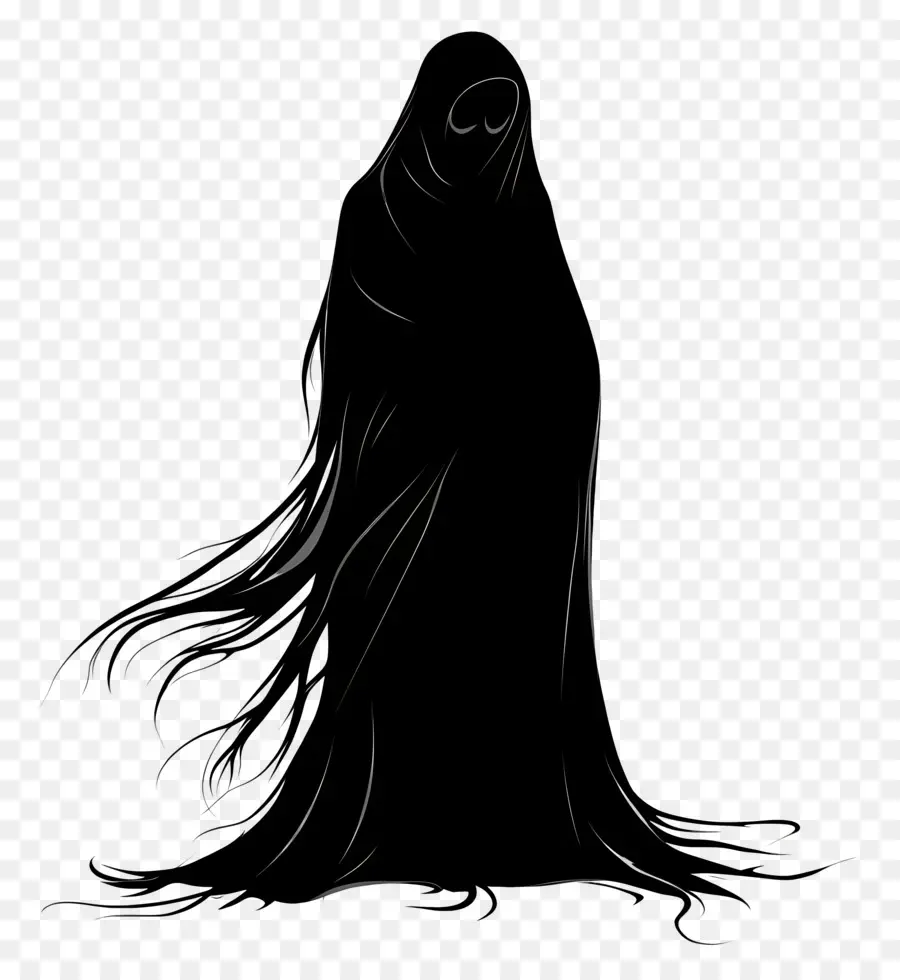 Silhueta Fantasma，Figura Encapuzada Preta PNG