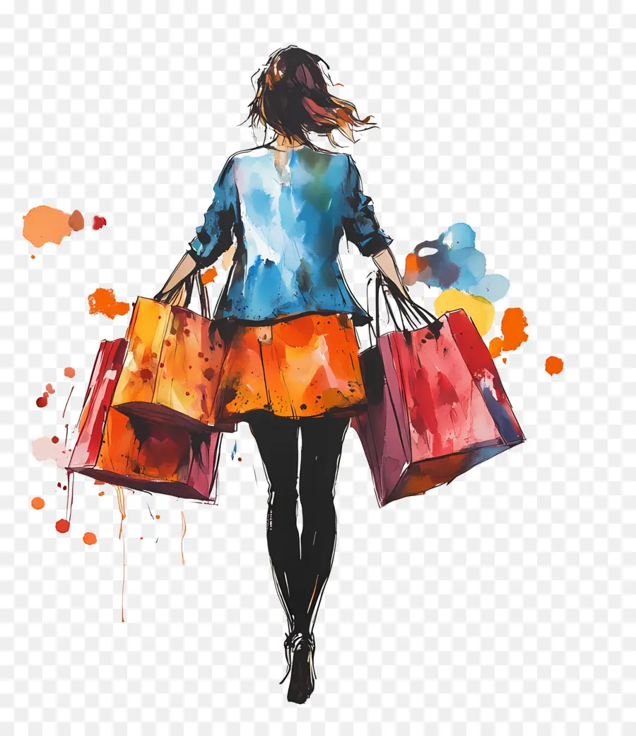 Garota De Compras，Mulher Compras PNG