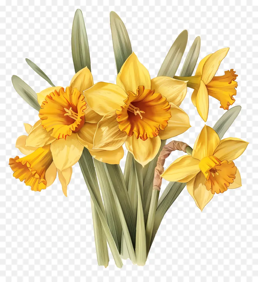 Buquê De Narciso Amarelo，Narciso PNG