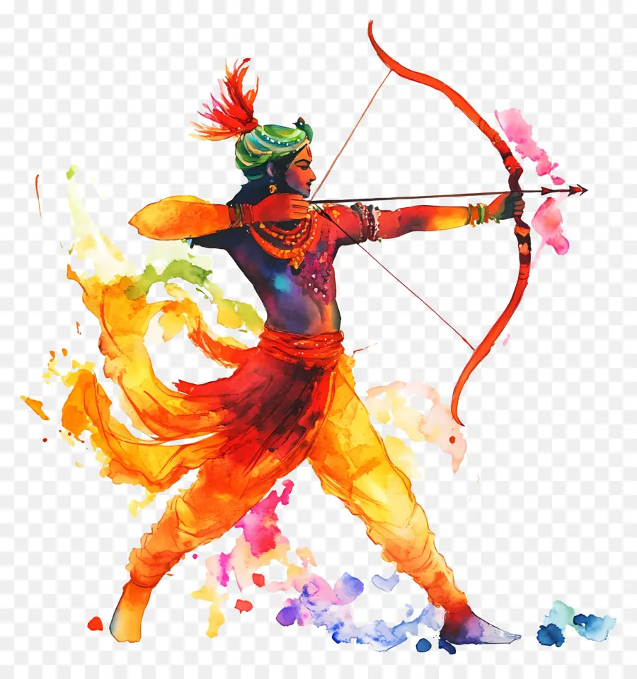 Dussehra，Arqueiro Colorido PNG