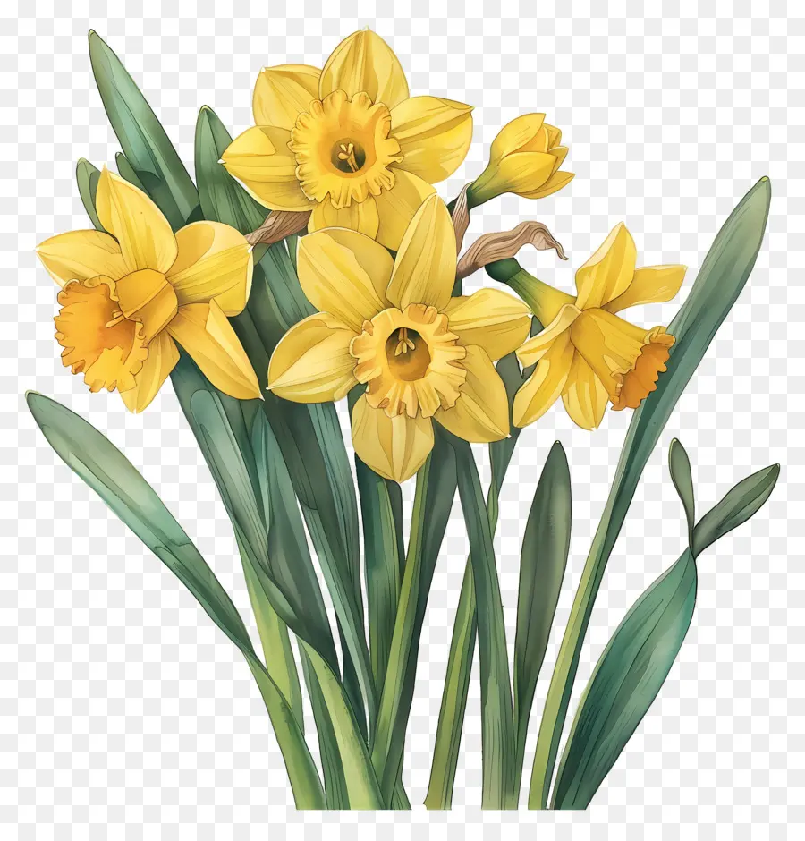 Buquê De Narciso Amarelo，Narciso PNG