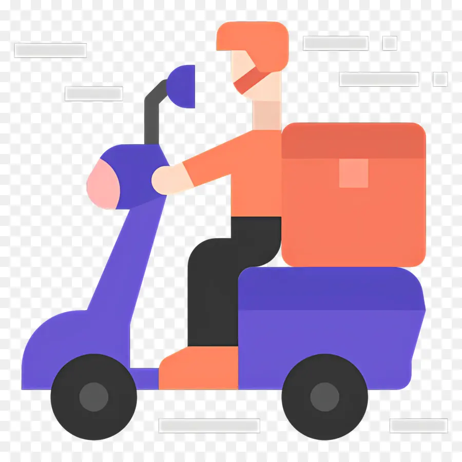 Entrega De Encomendas，Entregador Em Scooter PNG