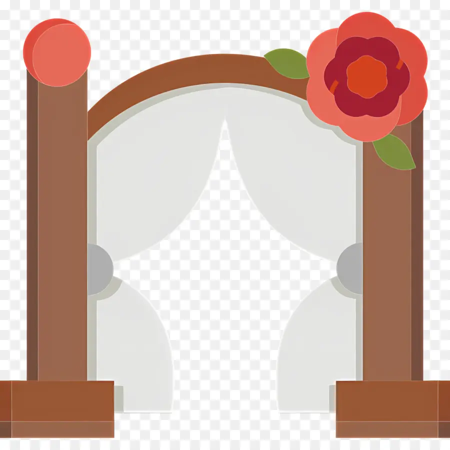 Arco De Casamento，Portão De Jardim Com Flor PNG