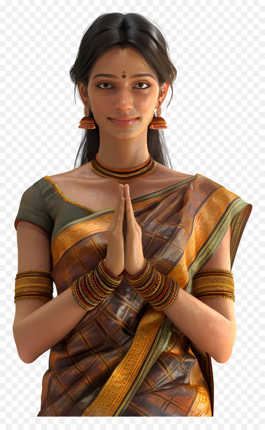 Mulher Indiana，Mulher Em Vestido Tradicional PNG