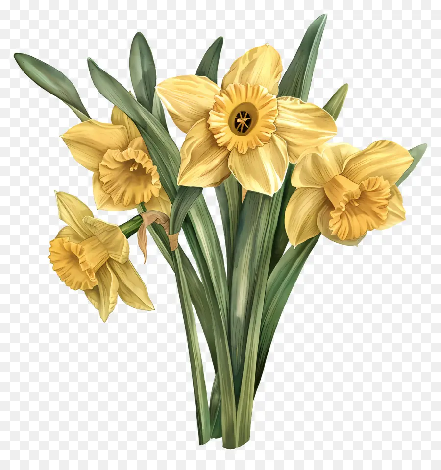 Buquê De Narciso Amarelo，Narciso PNG