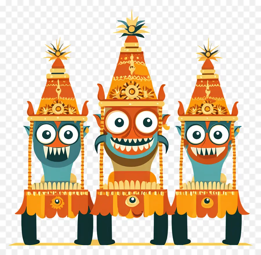 Rathyatra，Monstros Coloridos PNG