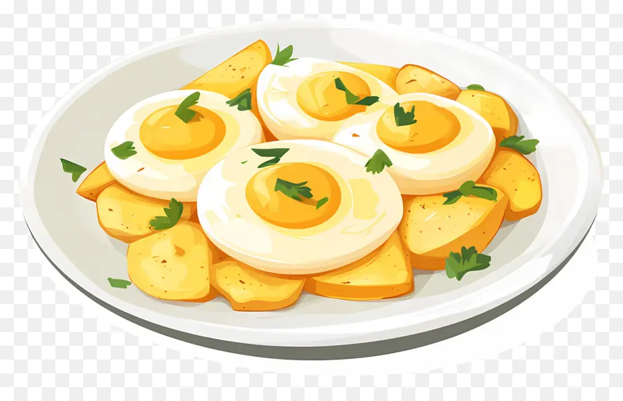 Ovos Fritos，Ovos E Batatas PNG