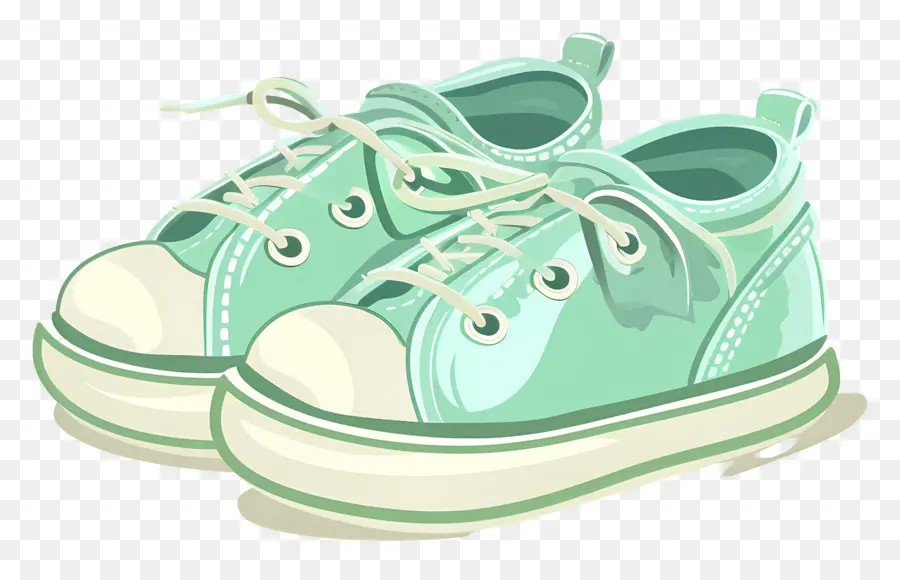 Sapatos De Bebê，Tênis Verdes PNG