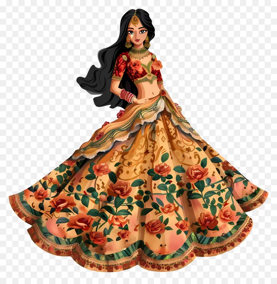 Vestido Tradicional Indiano，Mulher Bonita Em Vestido Tradicional PNG