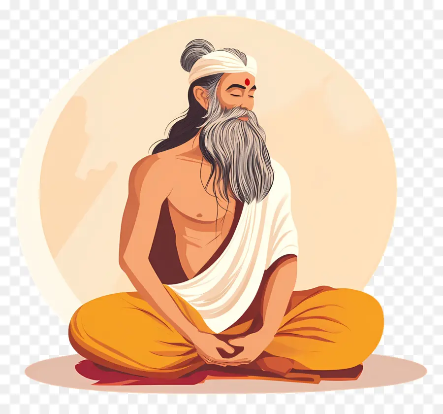 Valmiki Jayanti，Homem Meditando PNG