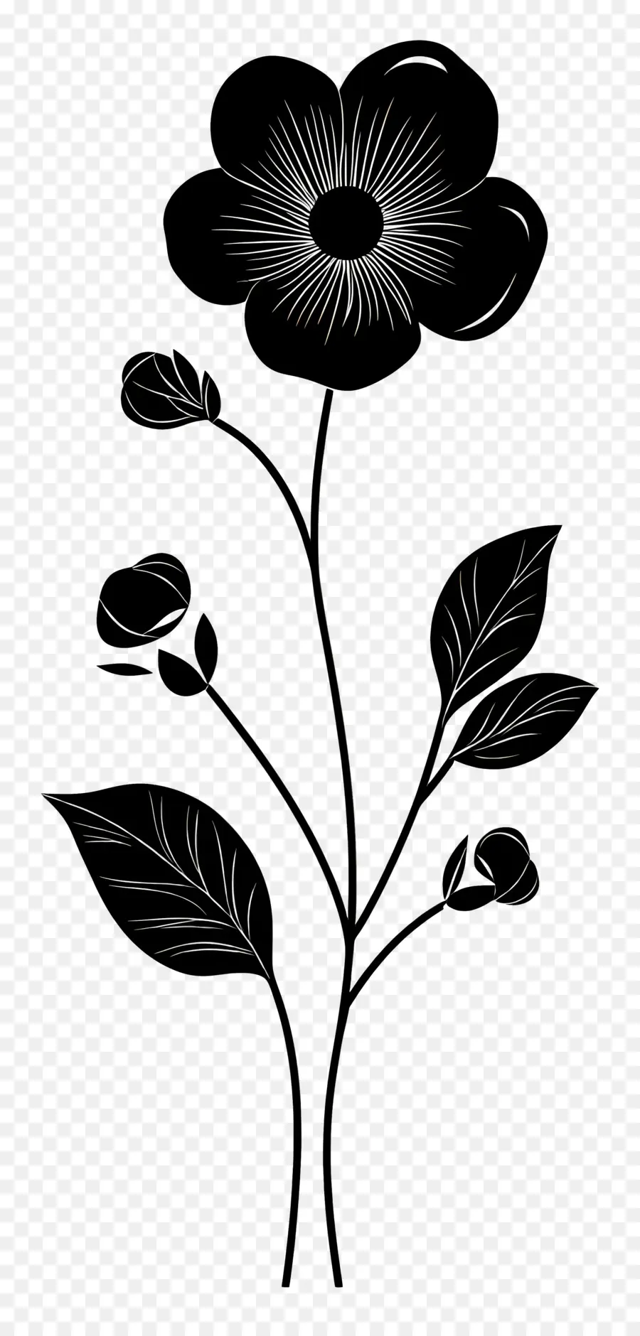 Flor De Linha，Flor Negra PNG