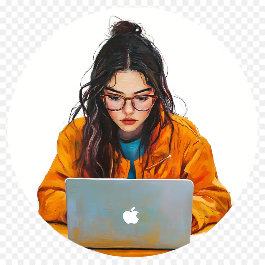 Garota Com Computador，Menina Com Laptop PNG