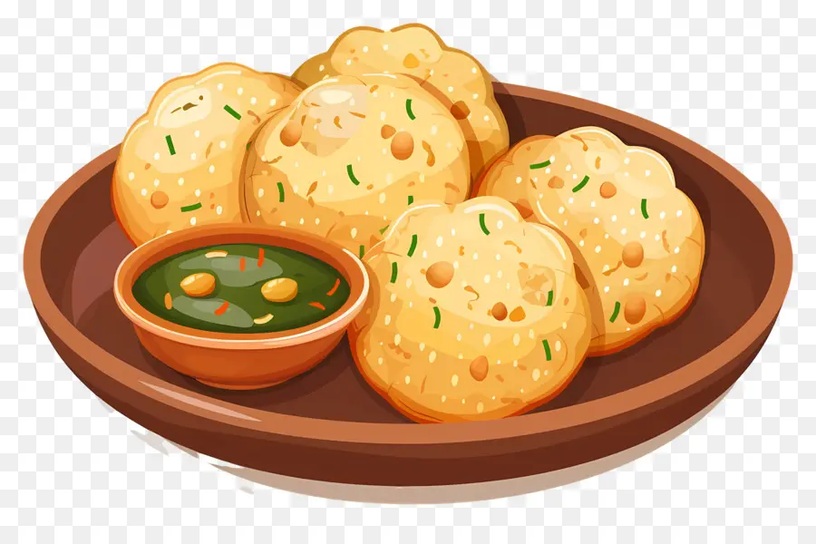 Doces Indianos，Prato De Pani Puri PNG